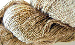 Close up of finished yarn.